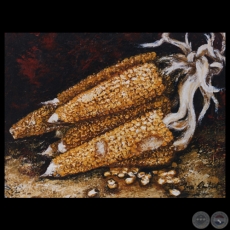 MAZORCA DE MAÍZ y FRUTAS - Óleos de GRISELDA ROSSI SCHUBERT